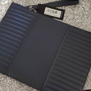 Botkier navy blue leather wristlet